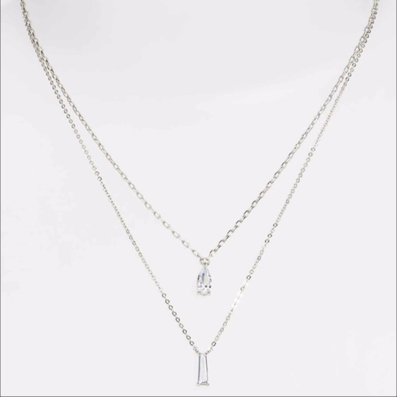 Delicate Tiered Cubic Zirconia Pendant Necklace - Picture 4 of 5